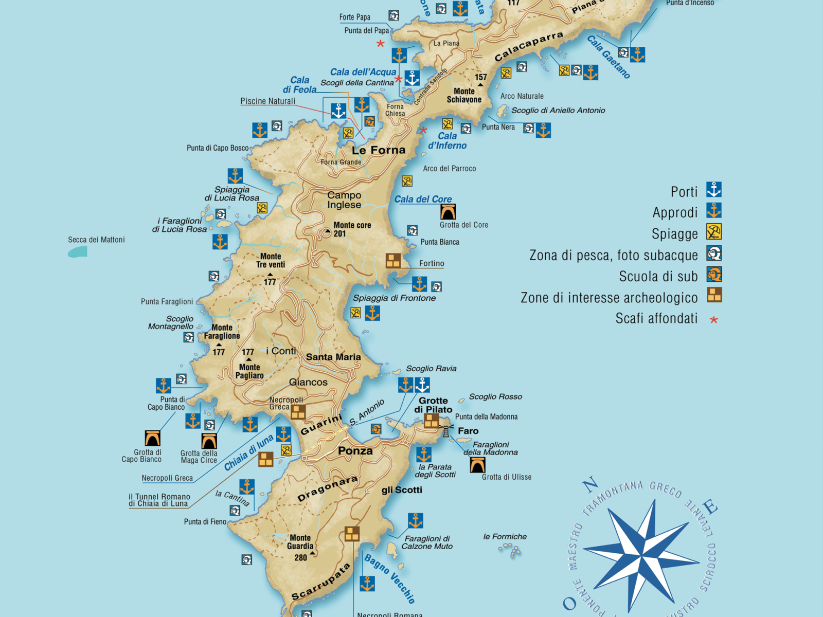 map isola ponza